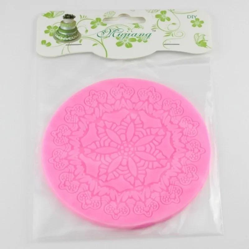 1 Pcs Lace Molds Cake Decorating Tools Round Kitchen Gadgets Silicone Snowflake Shape Food Grade Fondant Mould Baking Mat