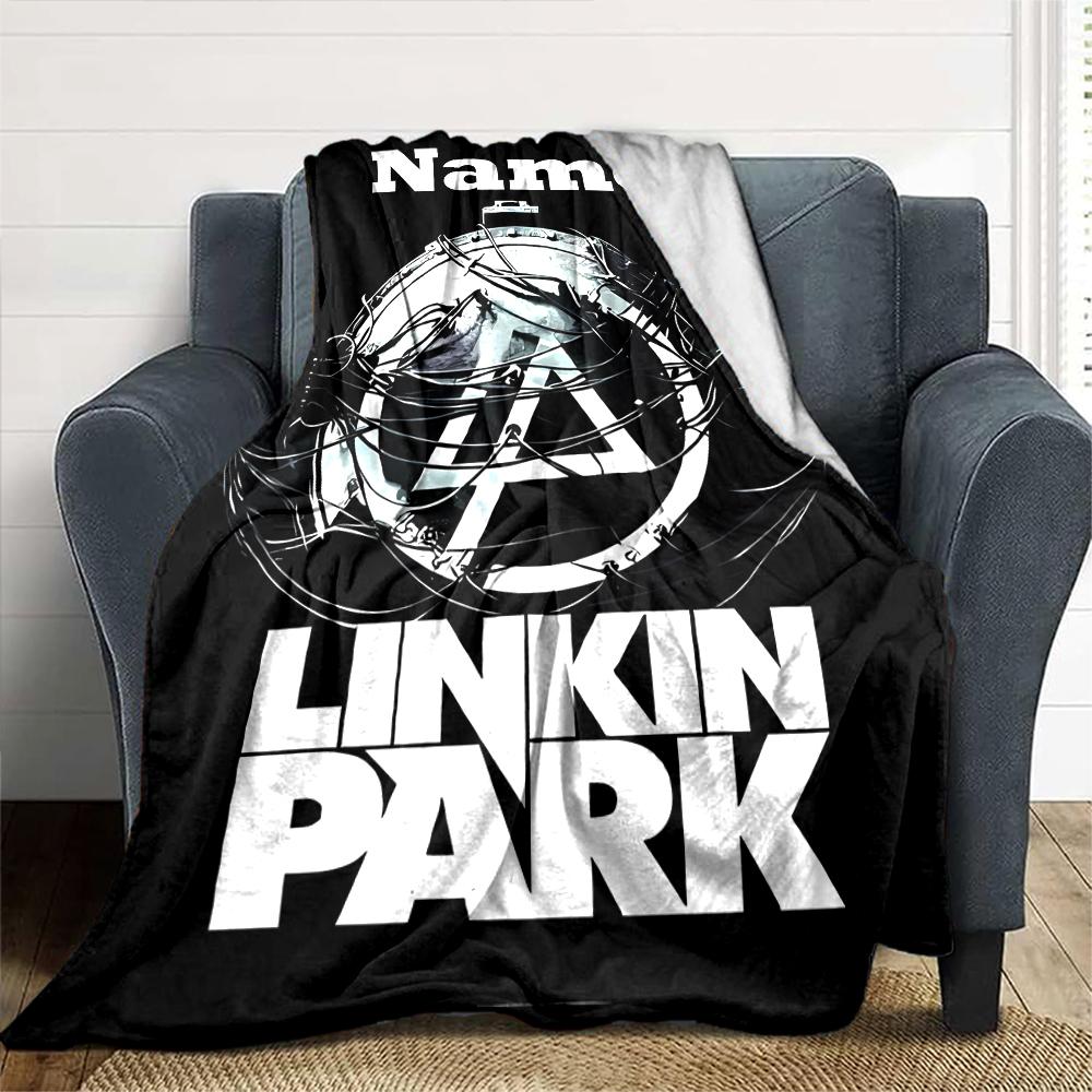 Customiz Name Personality Linkin Park Blanket Soft &Warm Sofa Office Bed Travel Lunch Break Blanket, Gift Suitable All Seasons