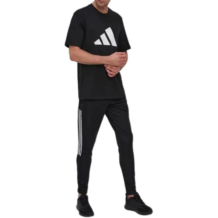 adidas T Shirts Men's Black Crew Neck Moderate Straight Fit H39747