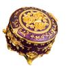 Retro Metal Enamel Jewelry Holder Elegant Desktop Decorative Box With Spacious Interior For Gemstones Storage