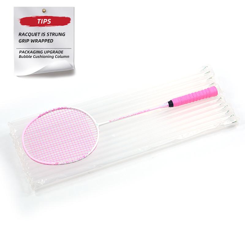 Blossom Rain Women's Composite Carbon Fiber Badminton Racket Ultra-Light 26lbs Pre-Strung, Macaron Pastel Colors , Free Bag