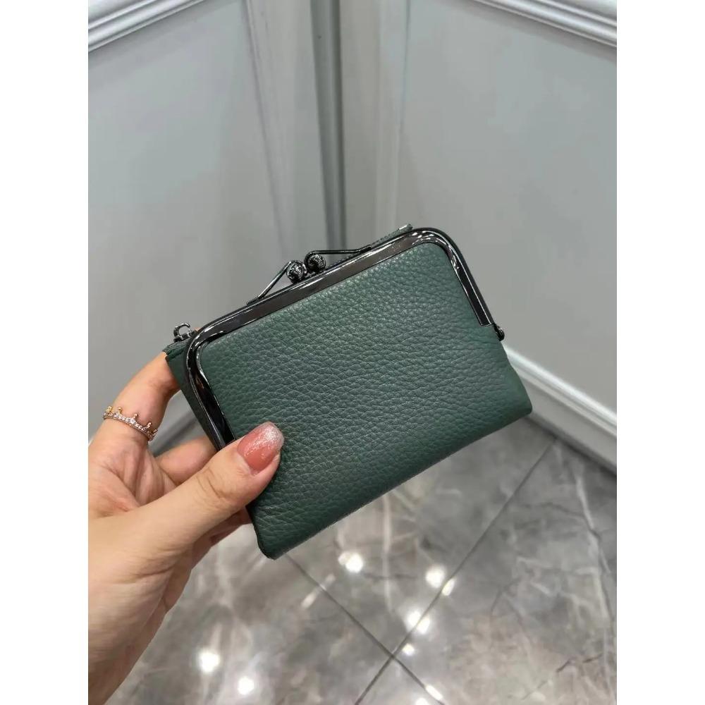 Coin Purse Genuine Leather Retro Handbag Short Wallet Women's Multifunctional Clip Zero Wallet Cowhide wallets Card holder