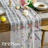 Embroidery Daisy Table Runner Floral Embroidered Lace Tulle Runner Colorful Flower Table Cover For Bridal Shower Birthday Party