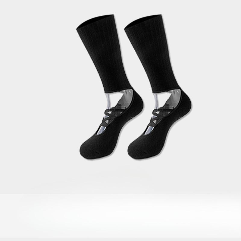 

Ladies Spring and Autumn Indoor Dance Pilates Backless Yoga Non Slip Hoop Floor Socks 1 pair чёрный