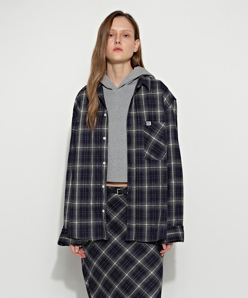 Beulaiteun Oversized Check Shirt Blue