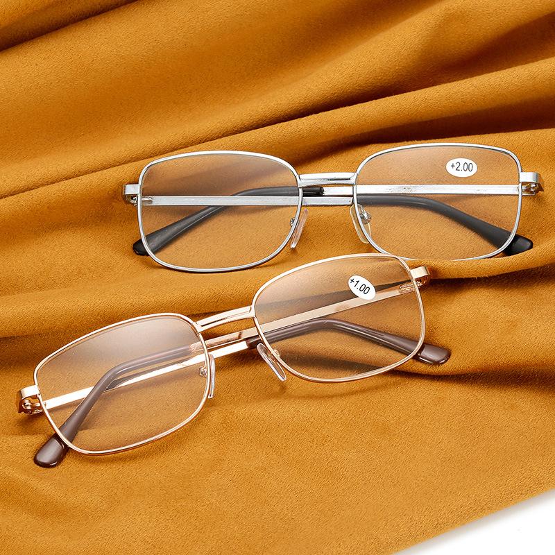 Reading Glasses Men Metal Rectangular Corrective Eyewear Frame Vintage Women Unisex Eyewear Optical Spectacles Male Goggle +1.00