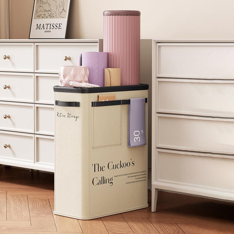 Foldable Yoga Storage Box Sundries Yoga Mat Organizing Fabric Storage Basket