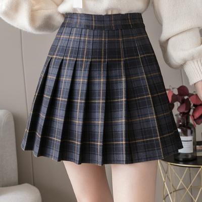 Y2K Harajuku Tartan Women Skirt Sexy Plaid Pleated Skirts Fashion Mini Tennis Skorts Side Button Faldas High Waist Female