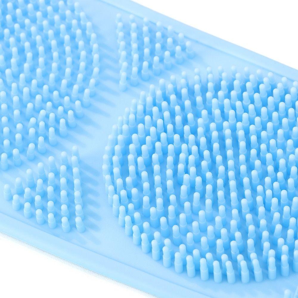 Blue Bath Brushes Bathroom Supplies Silicone Brush Double-Sided Bath Towel Body Scrub Scrubbers