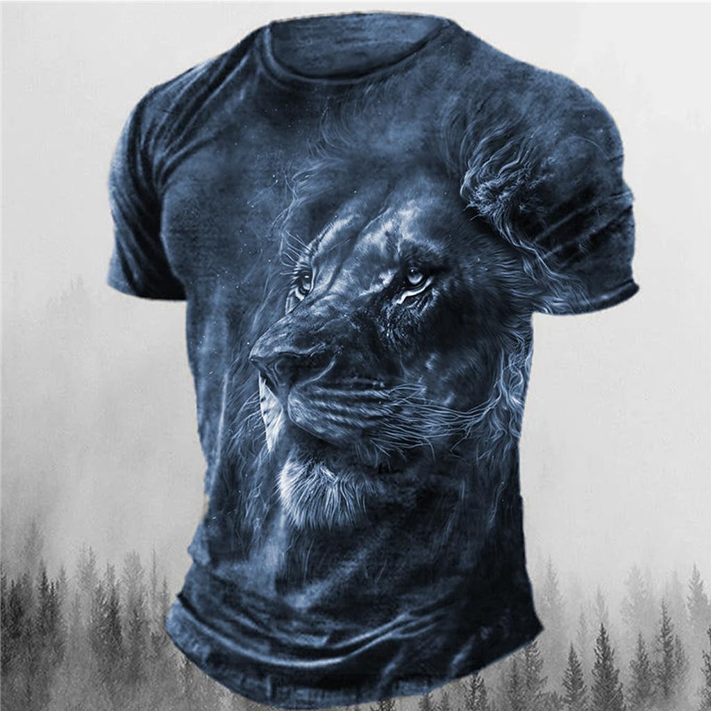 Men's Graphic Animal T Shirt Retro Shirts Short Sleeve T shirt 3D Print Crew Neck Shirt Vintage Fashion Designer Outdoor Daily