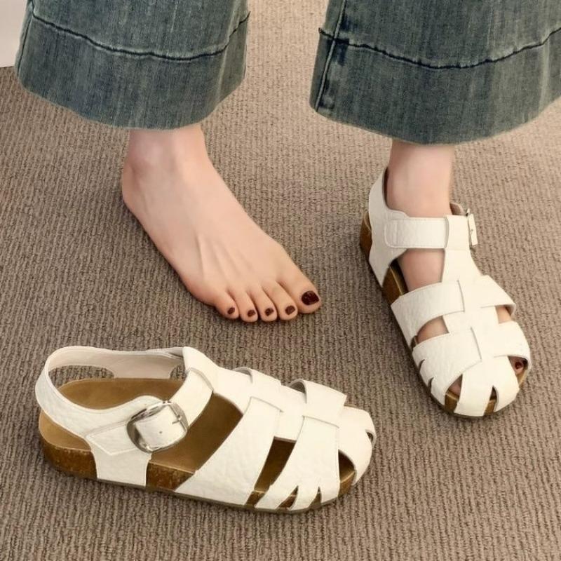Retro hollow bag head sandals women's summer new versatile woven flat-bottomed casual sandals
