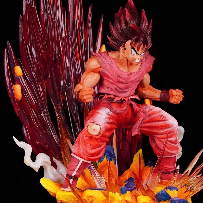 Z King Of The World Fist Goku Figurine Bursting With Energy Red Color Anime Statue Figure Ornament High Quality
