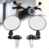 Easy Install Foldable Round Side Mirrors Retro Round Mirrors Adjustable Rearview Mirror Pair for Various Motorcycles
