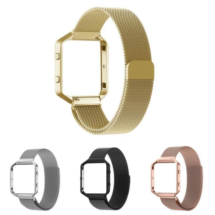 Elegant Milanese Metal Strap Wrist Band Bracelet With Frame For Fitbit Blaze Watch Tracker