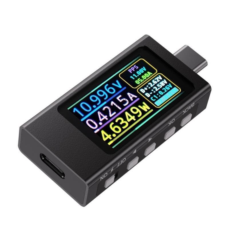 090E Professional Current Detector Digital Ammeter Voltmeter For USB C Ports Real Time Power Monitoring