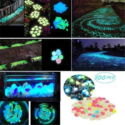 Glow In The Dark Stone Fish Tank Pietre de acvariu Decor Pasarela gradina Piatra stralucitoare 100buc/set