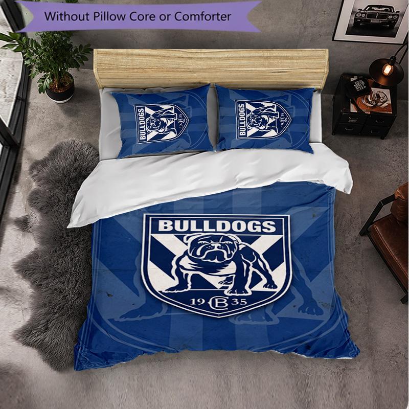 Canterbury-Bankstown Bulldogs Fantasia Microfibra Set Biancheria da Letto 3 Pezzi Decorazione Copripiumino Set Per Camera da Letto Uso Domestico