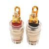 Gold-Plated Copper 520 Medium-Length Binding Post with Transparent Crystal for Audio Amplifiers, Compatible with 4mm Banana Sockets