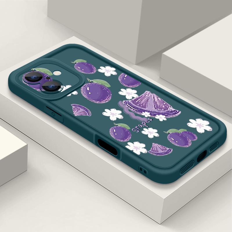 For iPhone 16 Pro Max Fruit Print Phone Case For iPhone 16e 15 14 13 12 Pro Max Plus 11 XR XS Flower Print Phone Case TPU Soft Shockproof Case Cover