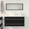 Bathroom Vanity Unit Black Oak Effect 100 X 38.5 X 48 Cm