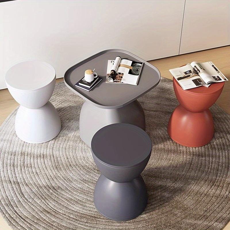Hourglass Round Stool, Shoe Changing Stool - Colorful Geometric Aesthetics Design, Suitable for Modern Style Home Decor