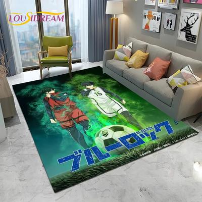 Cartoon Blue Lock Football Anime Carpet Rug for Home Living Room Bedroom Sofa Doormat Decor,kid Play Area Rug Non-slip Floor Mat