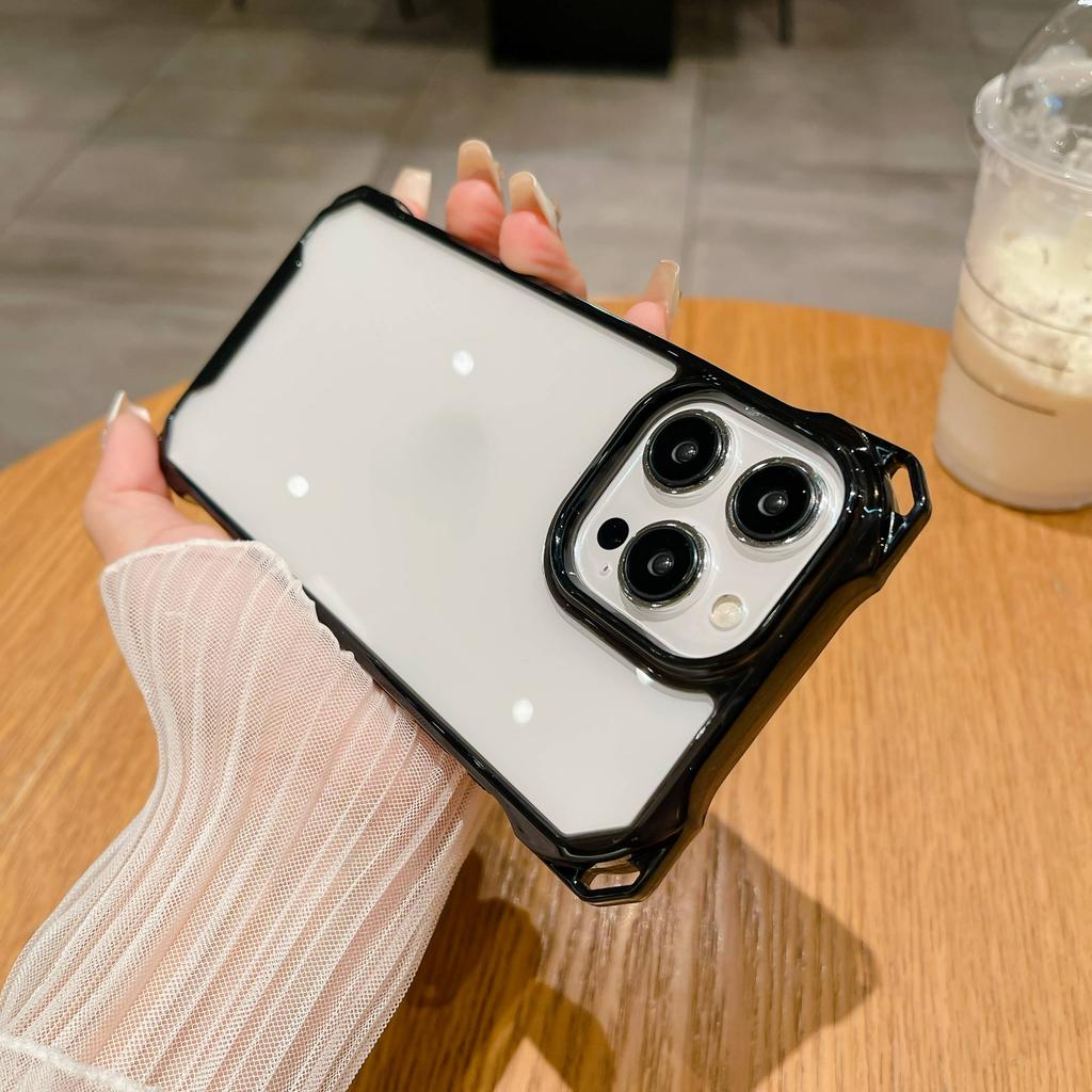 Luxury Phone Case for iPhone 12 13 14 15 16 iPhone 13 14 15 16 Pro/ Pro Max Four Corners Drop-proof Phone Shell with Lanyard Capability