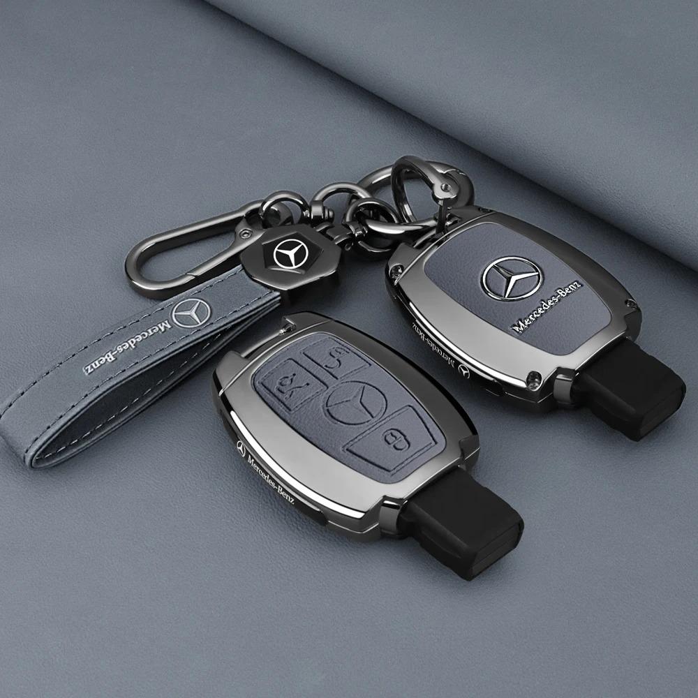 Car Key Case Cover Bag Keychain Shell Fod Suede Leather For Mercedes Benz A B C S Class AMG GLA CLA GLC W176 W221 W204 W205 PQRST1