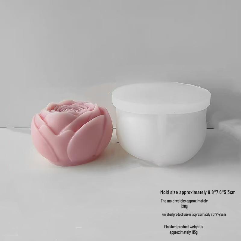 Tulip Rose Aroma Candle & Plaster Mold for DIY Flowers and Cake Decoration