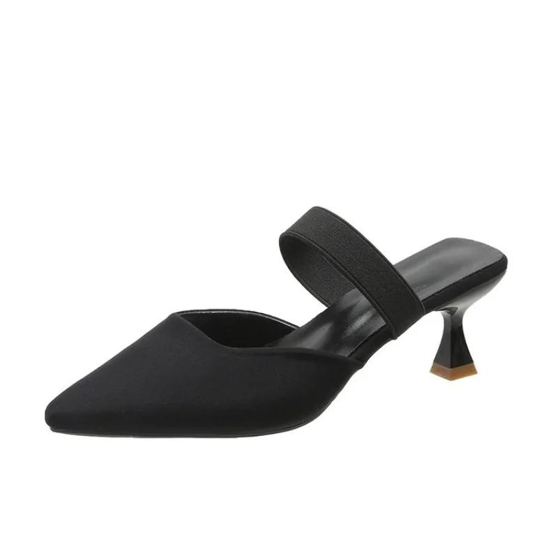 Fashion Elegant Women High Heels Lady Slingback Mules Sexy Thin Heels Party Luxury Wedding Shoes Women's Sandals 2024 Summer