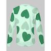 Women's Creative Printed Zipper Long-sleeved T-shirt, Breathable, Soft and Comfortable, Suitable for All-year-round Casual Wear