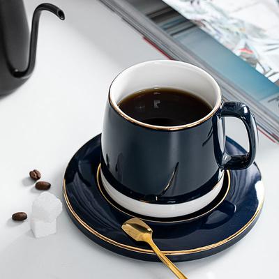 Koffiekopplaat met grote capaciteit, tweedelige set ontbijtkop in Scandinavische stijl, koffiekop, keramische waterbeker, mok, melkbeker