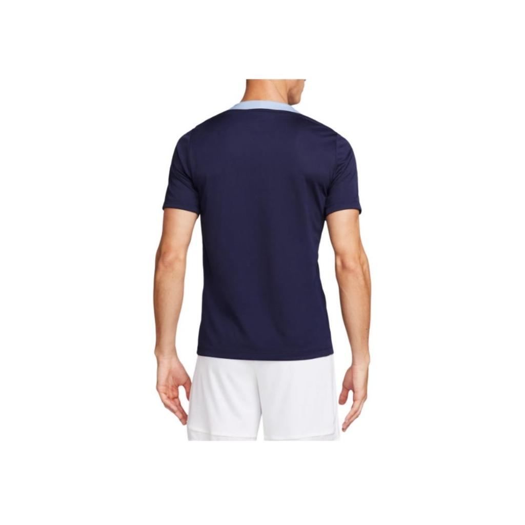 Nike Frankreich Nationalmannschaft Euro Cup Fußball Trainingsserie Color Block Bedrucktes Rundhals Kurzarm Fußballshirt Herren Tops Marineblau FJ2921-498