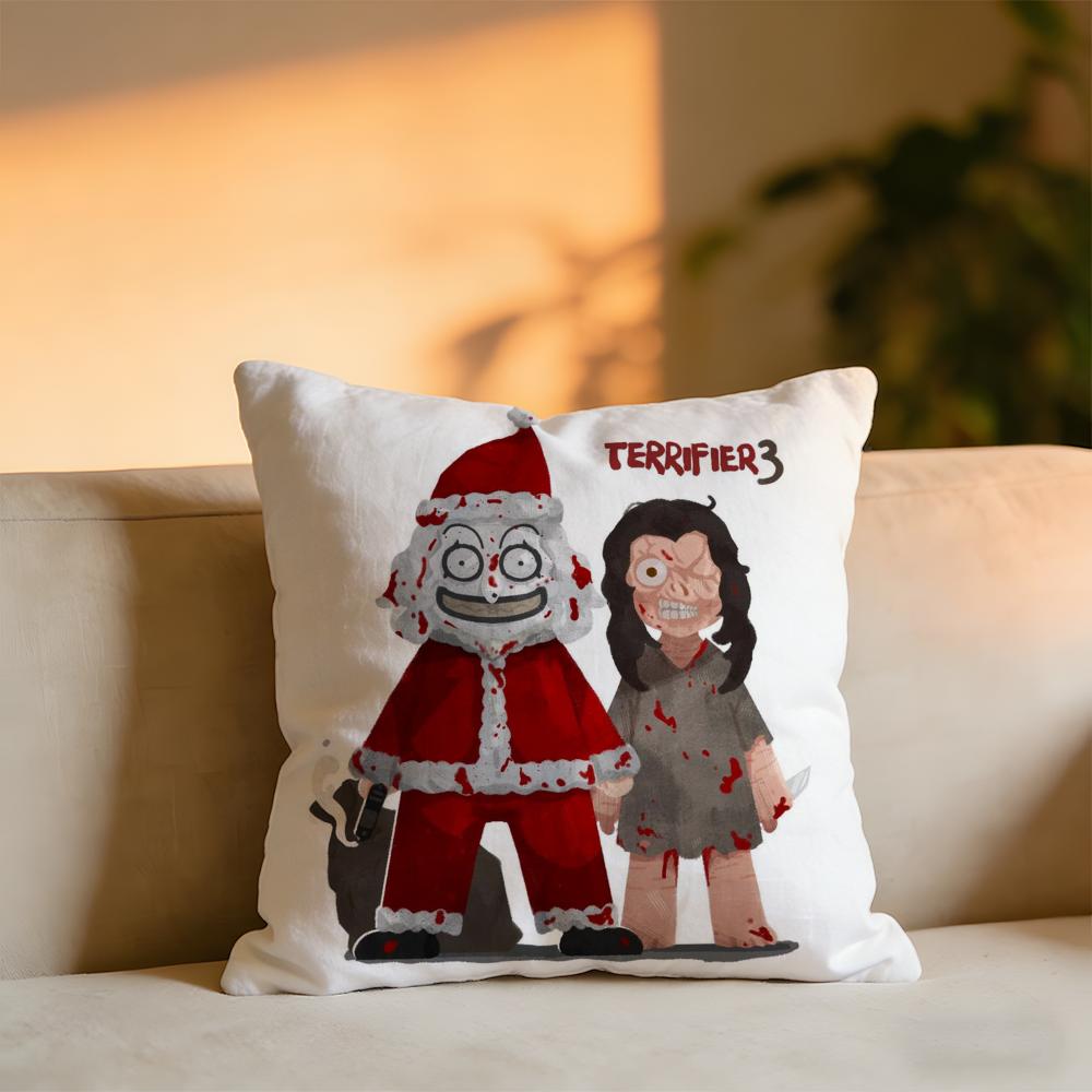 Terrifier Joker Cushion Cover Cozy Velvet Throw PillowSoft Warm Cushion For Sofa  Bed
