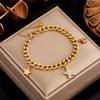 Gold Star Cuban Link Bracelet For Women Dainty Jewelry