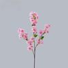 Hotel Decor Artificial 3 Forks Cherries Blossoms Branch Silk Fake Flower Garden Decorated Pink Cherry Blossom Simulation Flowers