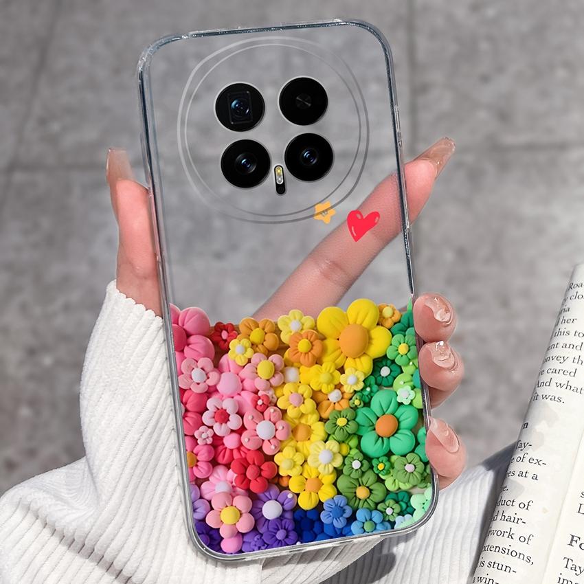 

Для Huawei Honor Magic8 7 6 5 Pro Nova 12 Ultra 12i Чехол для телефона Красивый цветочный узор Прозрачный силиконовый Полностью защитный чехол Для корпуса Huawei Honor 400 Smart 5G