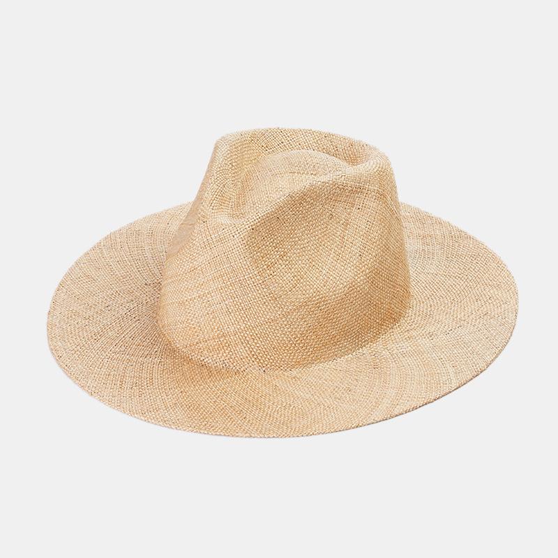 2026 New Fashion Dyeing Jazz Treasure Grass Sun Hat American Summer Simple Lightweight Beach Big Eaves Sunscreen Straw Hat
