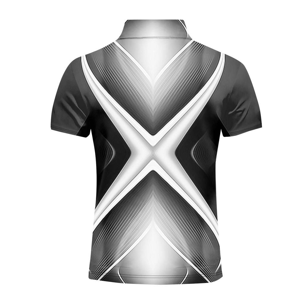 Camisa de manga corta con cuello alto y botones para hombre, estilo informal, de verano