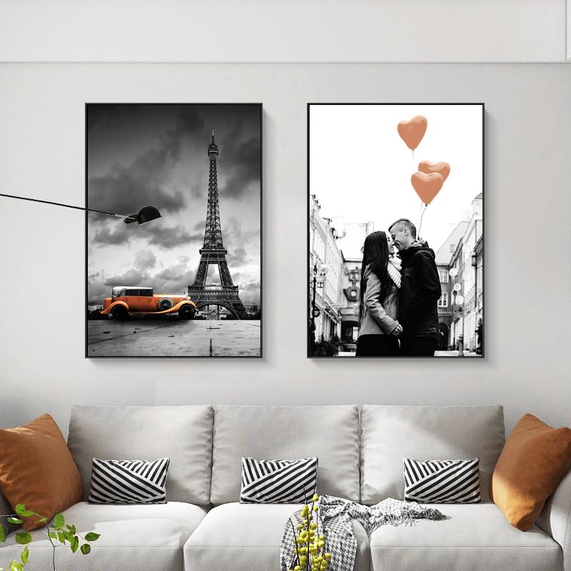Paris Tower Ferris Wheel Tram Road Street Wall Art Canvas Painting Nordic Posters And Prints Wall Pictures For Living Room Decor