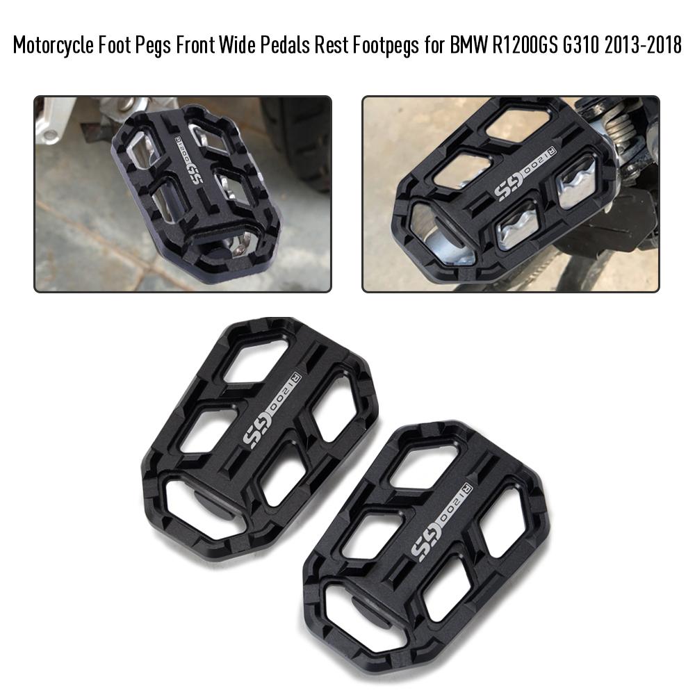 Motorcycle Foot Pegs Front Billet Wide Pedals Rest Footpegs Replacement for BMW R1200GS G310