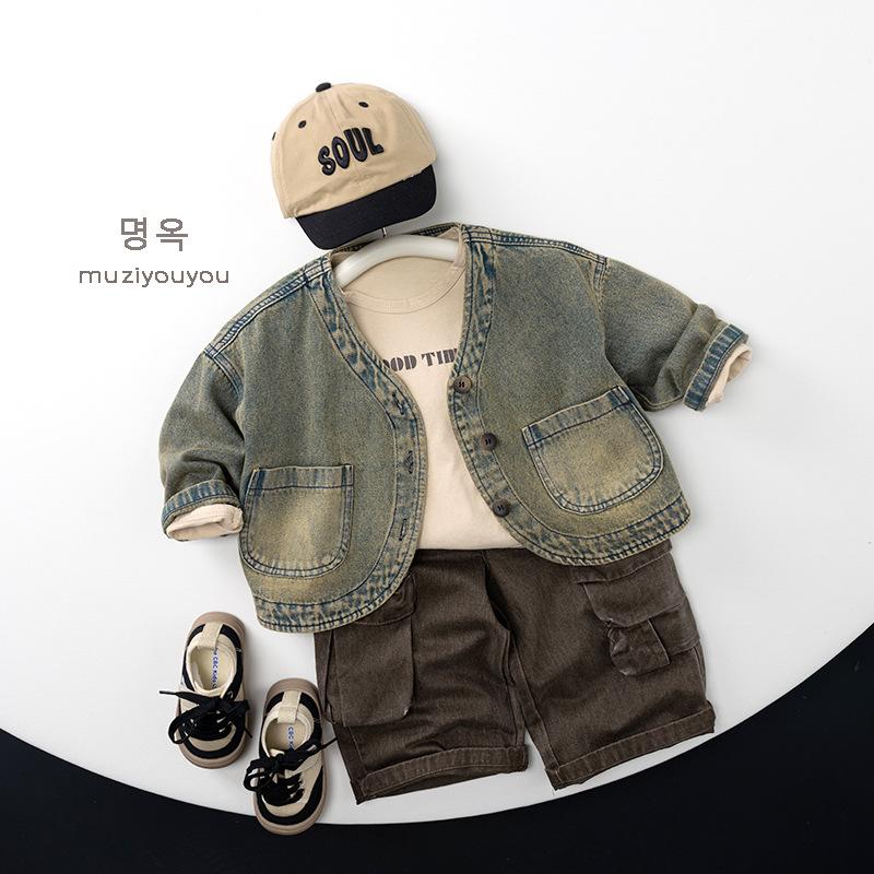 Kids Fashion Denim Jacket For Boys And Girls Casual Children Outerwear