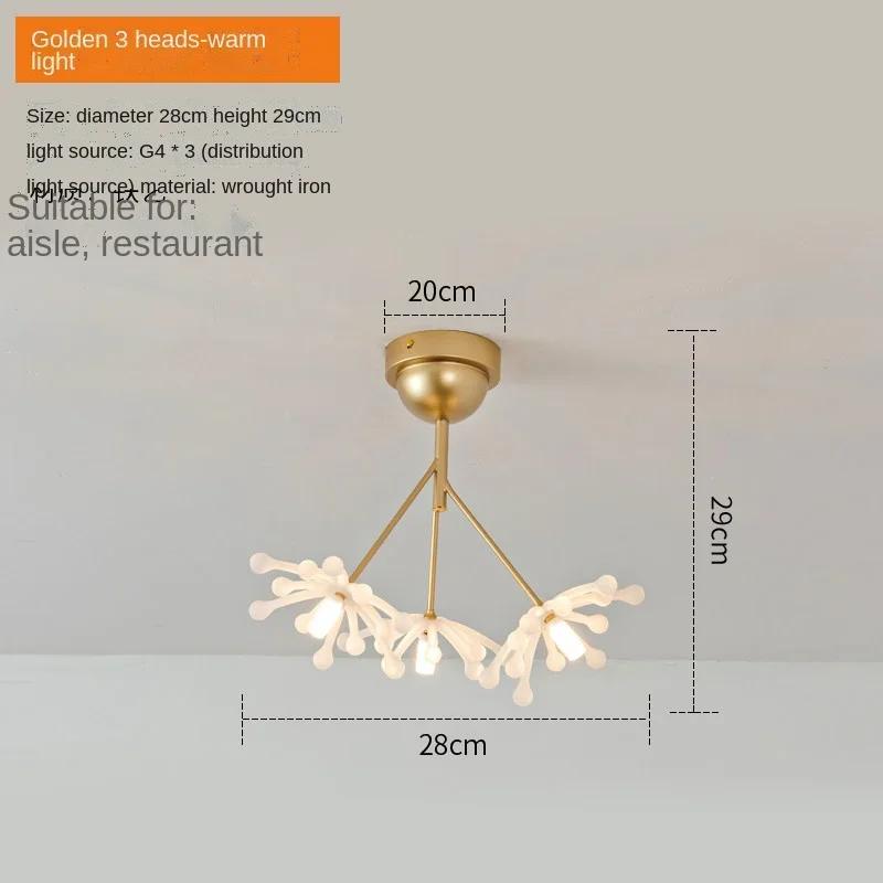 Modern LED Ceiling Light Ice Crystal Glass Bedroom Living Room Children's Room Ceiling Lamp Designer Lighting