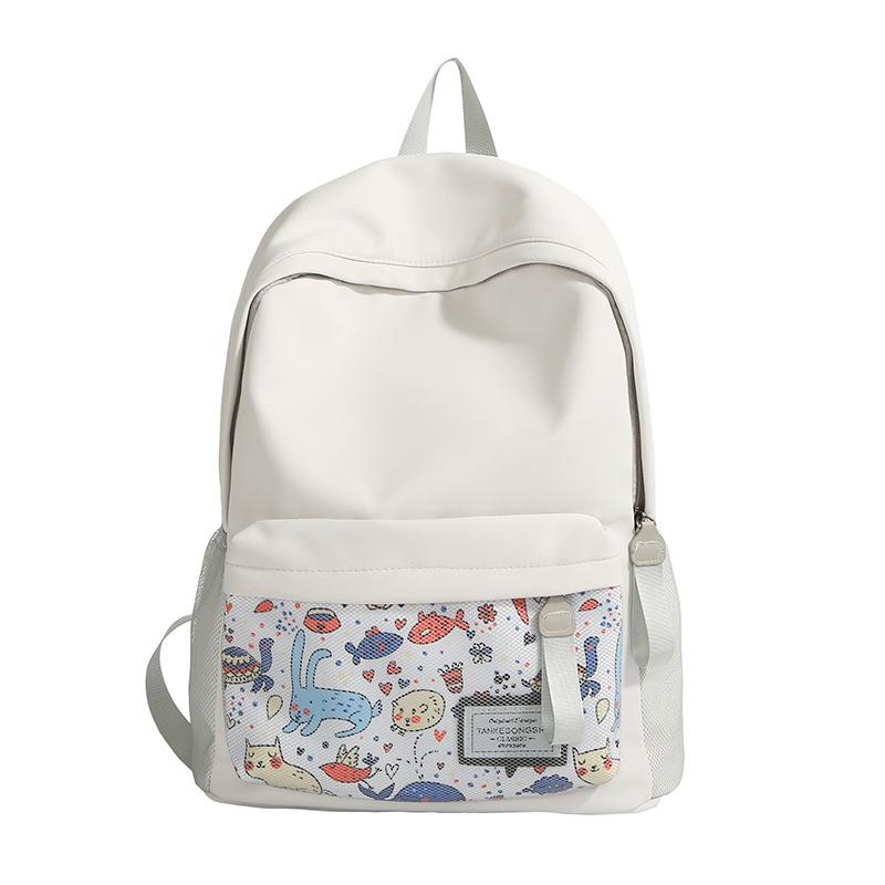 Schoolbag School Bag Neutral Large Capacity Simple Backpack Korean Edition Fashion Backpack Student Male Female Campus High School School Bag