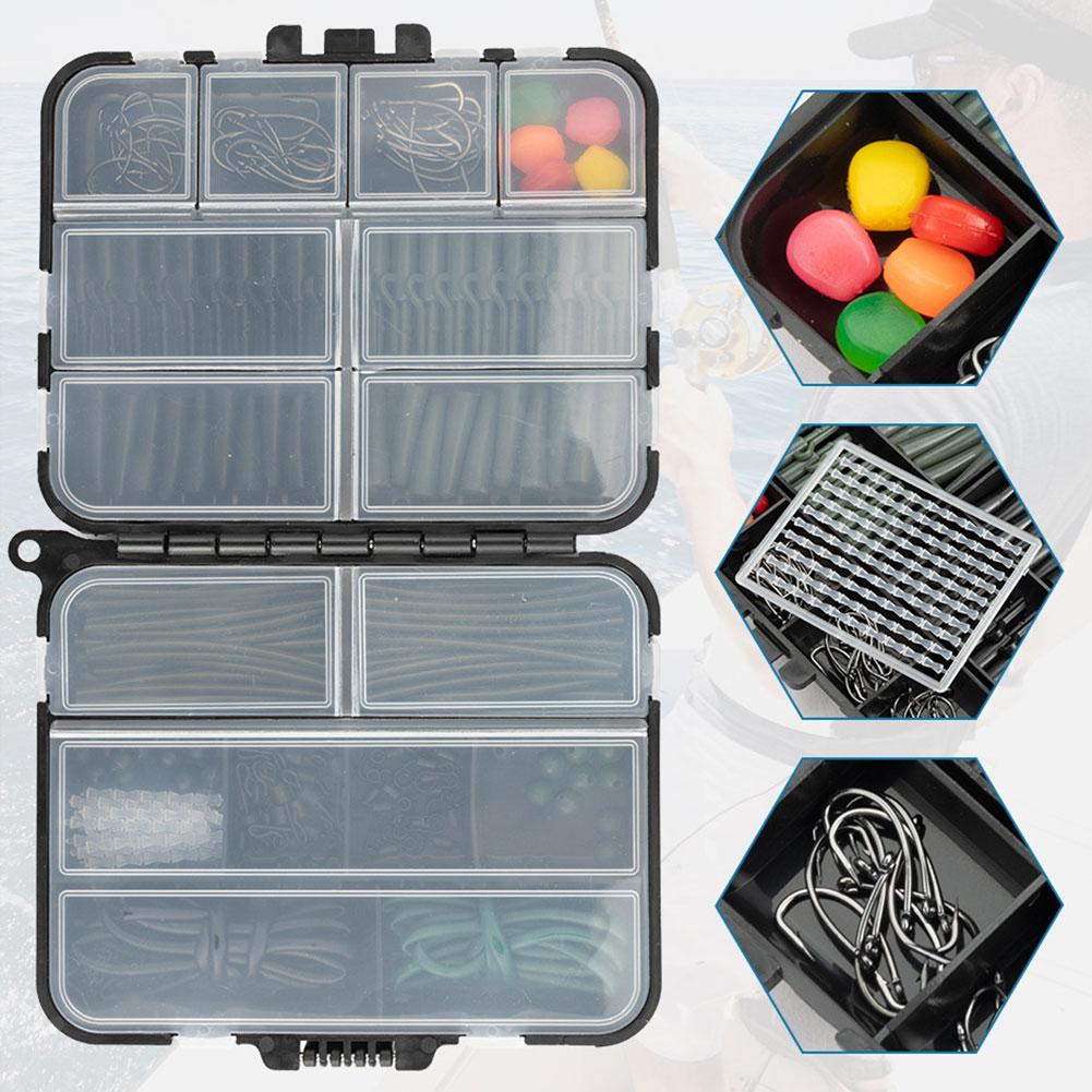 277Pcs Carp Fishing Accessories with Storage Box Carp Fishing Rigs Assortment Rust Proof Swivels Terminal Rigs Fishing Gear Set