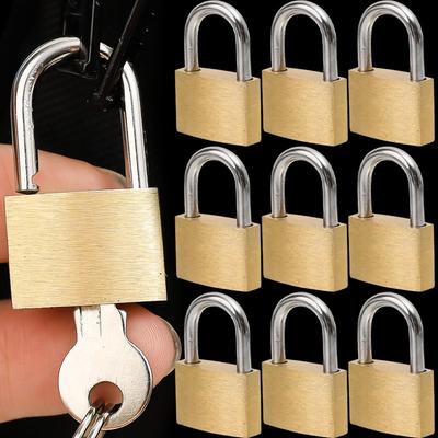 1/10Pcs Brass Padlock with Keys Travel Suitcase Luggage Case Cabinet Door Simple Small Copper Lock Home Hardware Parts Tools