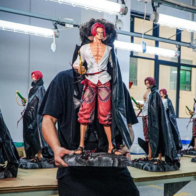 In Stock 67cm One Piece Shanks Anime Figure Large Red Haired Shanks Pvc Statue Model Doll For Room Decor Collection And Gifts