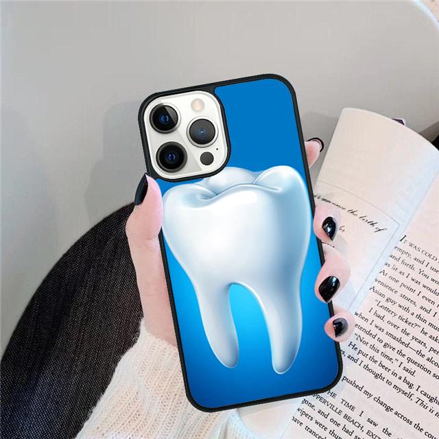 Anatomy Dental Crowned Tooth Crown Phone Case Cover For iPhone 17 Air 15 16 Pro Max 14 13 12 11 Pro Max Plus