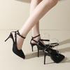 Good Temperament, Wear High Heels, Women's Single Shoes, Gentle and Elegant Leopard Print, Pointed Head, Shallow Mouth, Thin Heel, Bag Head Sandals.