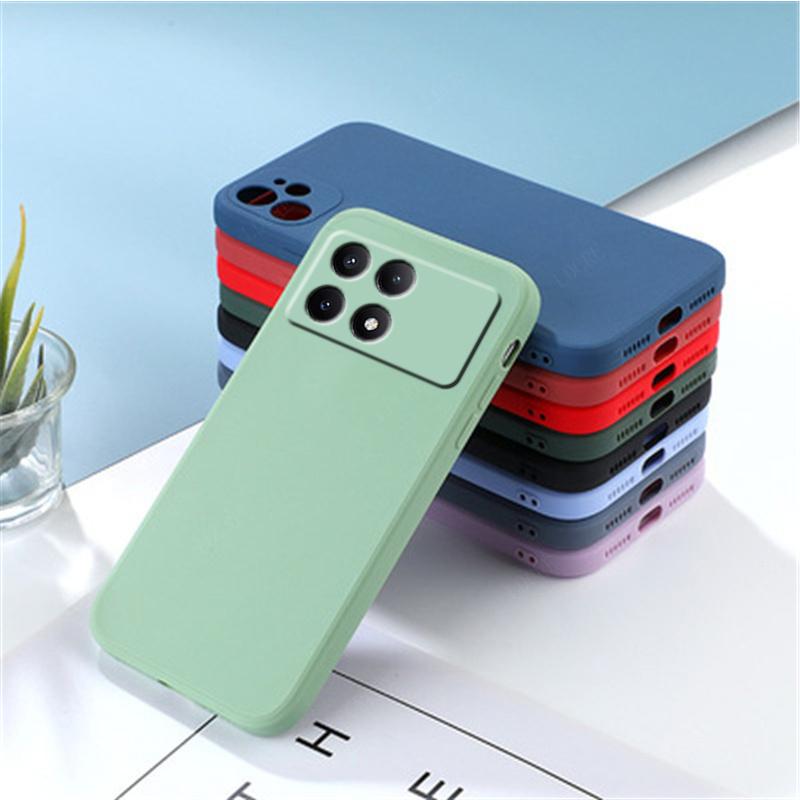 For Poco F6 Pro Case Xiaomi Poco F6 Pro Cover Liquid Silicone Phone Bumper Back Shockproof Soft TPU Funda Poco F6 Pro